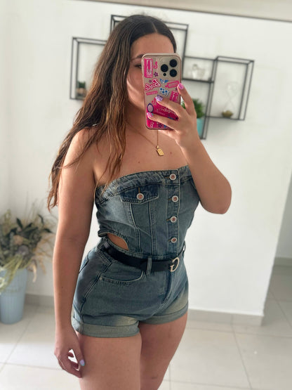 Astrid Denim Romper