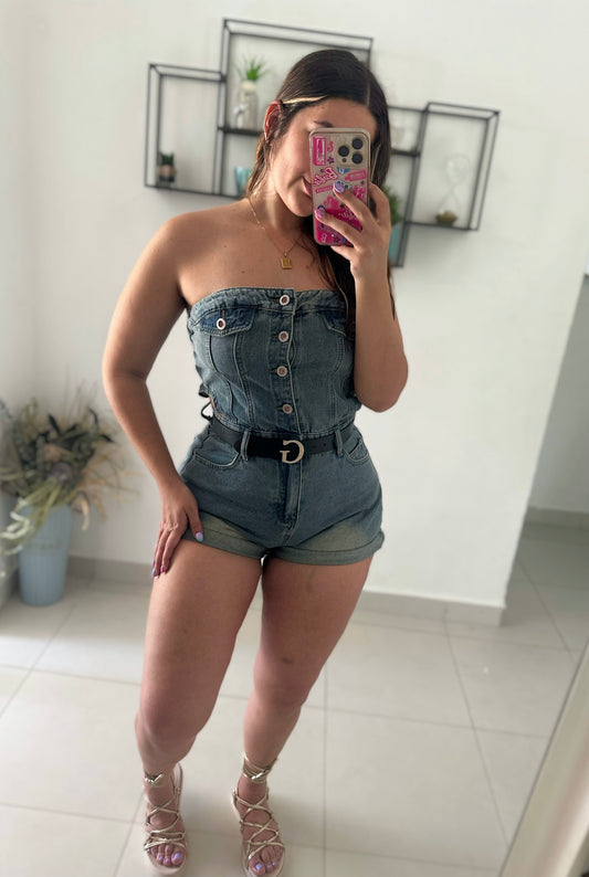 Astrid Denim Romper